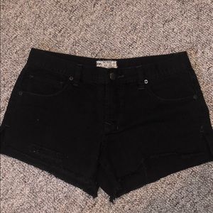 Free People black jean shorts